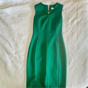 Calvin Klein Green Sheath Midi Dress